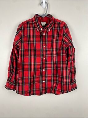 Crewcuts Red Plain Button Down Shirt size 6-7